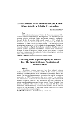 Atat&uuml;rk D&ouml;nemi N&uuml;fus Politikasına G&ouml;re, Konar
