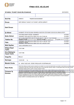 firma sicil bilgileri