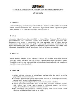 Yapım Destek Formu Şžartnamesi