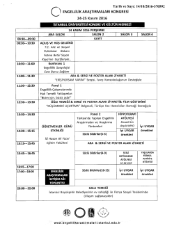 24 Kasım 2016 - İstanbul Üniversitesi