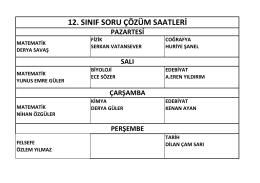 12. SINIF SORU &Ccedil;&Ouml;Z&Uuml;M SAATLERİ