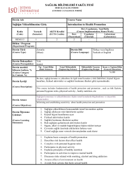 HEM 113 - Sağlık Bilimleri Fakültesi