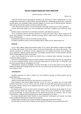 tes‐iş`e ilişkin iddialar yanıt bekliyor
