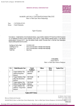 Teklif Mektubu - Mardin Artuklu &Uuml;niversitesi