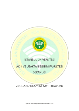 2016-2017 DGS Yeni Kayıt Kılavuzunu Görüntülemek için Tıklayınız.