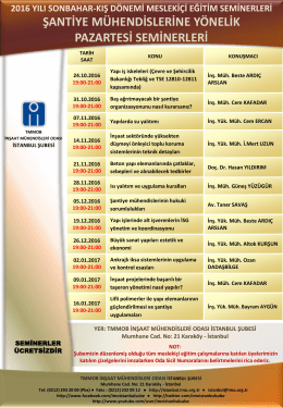 AFİŞ - TMMOB İnşaat M&uuml;hendisleri Odası