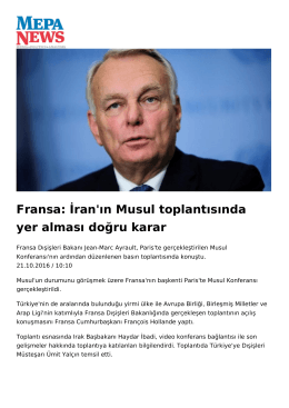 Fransa: İran`ın toplantıda yer alması doğru karar