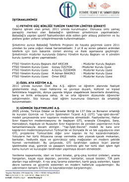 İştiraklerimiz - Fethiye Ticaret Odası
