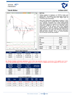 Teknik B&uuml;lten - Yatırım Finansman