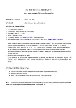 2016-DGS Sonu&ccedil;larına G&ouml;re &Uuml;niversitemize Yerleşen &Ouml;ğrencilerin