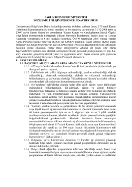 (Bilişim Personeli) Alım İlanı