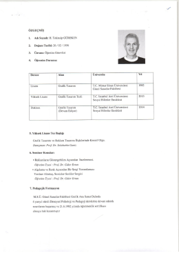 Page 1 - ÖZGEÇMİŞ 1. Adı Soyadı: H. Tekinalp GÜREKEN 2
