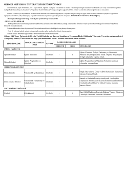 İlan Metni - Mehmet Akif Ersoy Üniversitesi