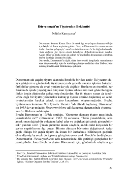 D&uuml;rrenmatt`in Tiyatrodan Beklentisi Nil&uuml;fer Kuruyazici1