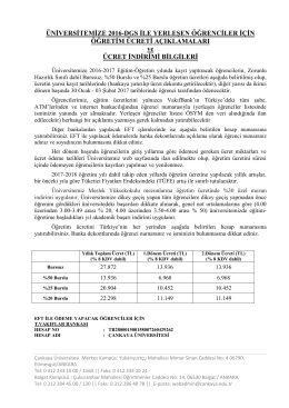 ÜNİVERSİTEMİZE 2016-DGS İLE YERLEŞEN ÖĞRENCİLER İÇİN