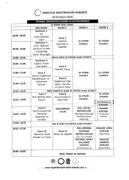 Page 1 C) ENGELLİLİK ARAŞTIRMALARI KONGRESİ 24