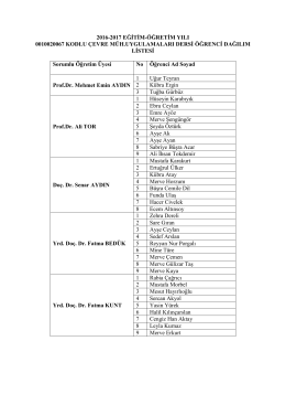 2016-2017 EĞĠTĠM-ÖĞRETĠM YILI 0010020067 KODLU ÇEVRE