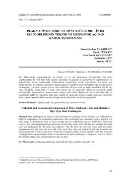 plaka, gövde-boru ve minyatür boru tip ısı eşanjörlerinin teknik ve