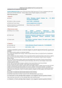 HIRDAVAT MALZEMESİ SATIN ALINACAKTIR ESKİŞEHİR
