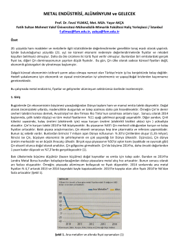 METAL END&Uuml;STRİSİ, AL&Uuml;MİNYUM ve GELECEK