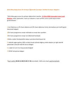 2016 Dikey Ge&ccedil;iş Sınavı İle Yerleşen &Ouml;ğrenciler İ&ccedil;in Kayıt Tarihleri