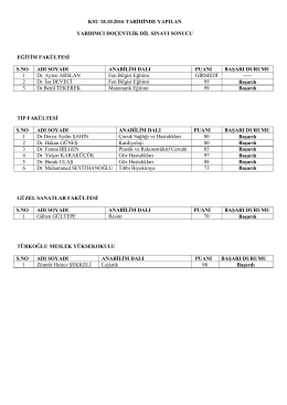 ksu 18.10.2016 tarihinde yapılan yardımcı do&ccedil;entlik dil sınavı