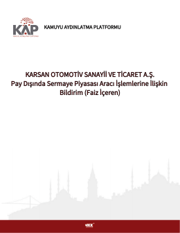 KARSAN OTOMOTİV SANAYİİ VE TİCARET A.Ş. Pay Dışında