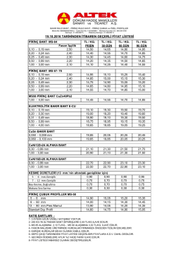 Fiyat Listesi İndir
