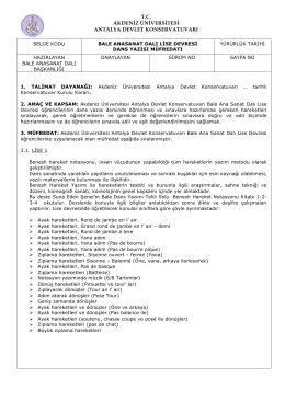 Dans Yazısı - Akdeniz &Uuml;niversitesi Antalya Devlet Konservatuvarı