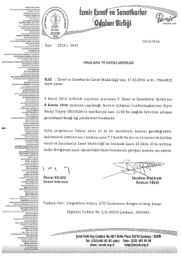 V.Esnaf ve Sanatkarlar Şurası - İzmir Esnaf ve Sanatkarlar Odaları