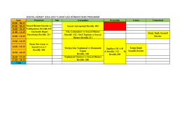 sosyal hizmet 2016-2017 ıı.sınıf güz dönemi ders programı