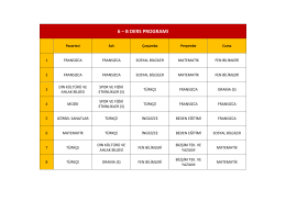 6-B Sınıfı Ders Programını Görmek İçin Tıklayınız