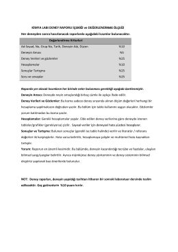 K MYA LABI DENEY RAPORU ve DE ERLEND Her deneyden sonra