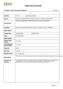 firma sicil bilgileri