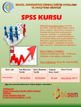 spss kursu - Bing&ouml;l &Uuml;niversitesi