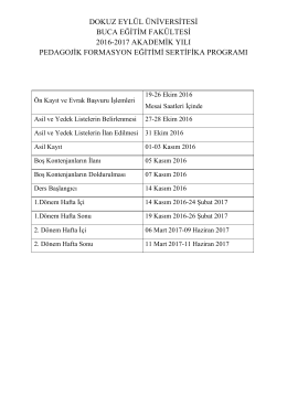 dokuz eyl&uuml;l &uuml;niversitesi buca eğitim fak&uuml;ltesi 2016