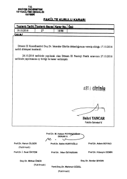 Page 1 ERCİYE8 ÜNİVERSİTE8| TIP FAKÜLTESİ DEKANLIĞI