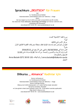Sprachkurs &bdquo;DEUTSCH&ldquo; f&uuml;r Frauen Dilkursu ,, Almanca - Siegen