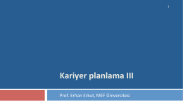 Kariyer planlama III