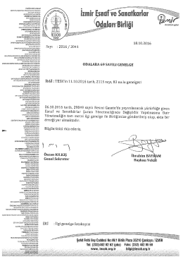 Page 1 Esnaf ve Sanat İİHLğlı iz: DAĞLIDLALAr: öncülerin şehri