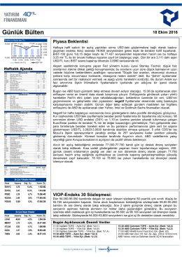 Günlük Bülten - Yatırım Finansman