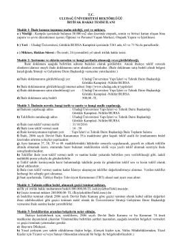 İrtifak Hakkı Tesisi İhale İlan Metni