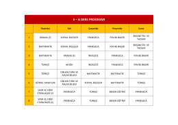 6-A Sınıfı Ders Programını Görmek İçin Tıklayınız