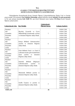 Kısmi Zamanlı Öğrenci Alımı İlanı (Fen Fakültesi Dekanlığı)