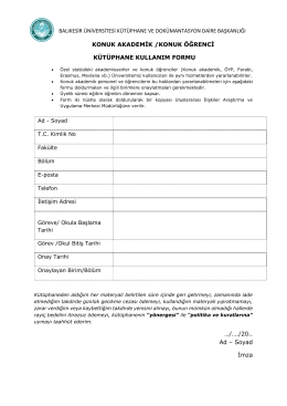Konuk Üyelik Formu