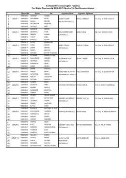 2016 fen Okul Deneyimi