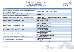 Öğrenci Temsilci Seçim Takvimi 2016