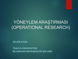 y&ouml;neylem araştırması - Trakya &Uuml;niversitesi