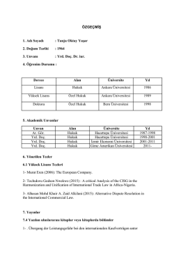 CV  - Uluslararası Antalya &Uuml;niversitesi