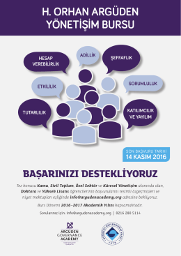 H. ORHAN ARGÜDEN YÖNETİŞİM BURSU